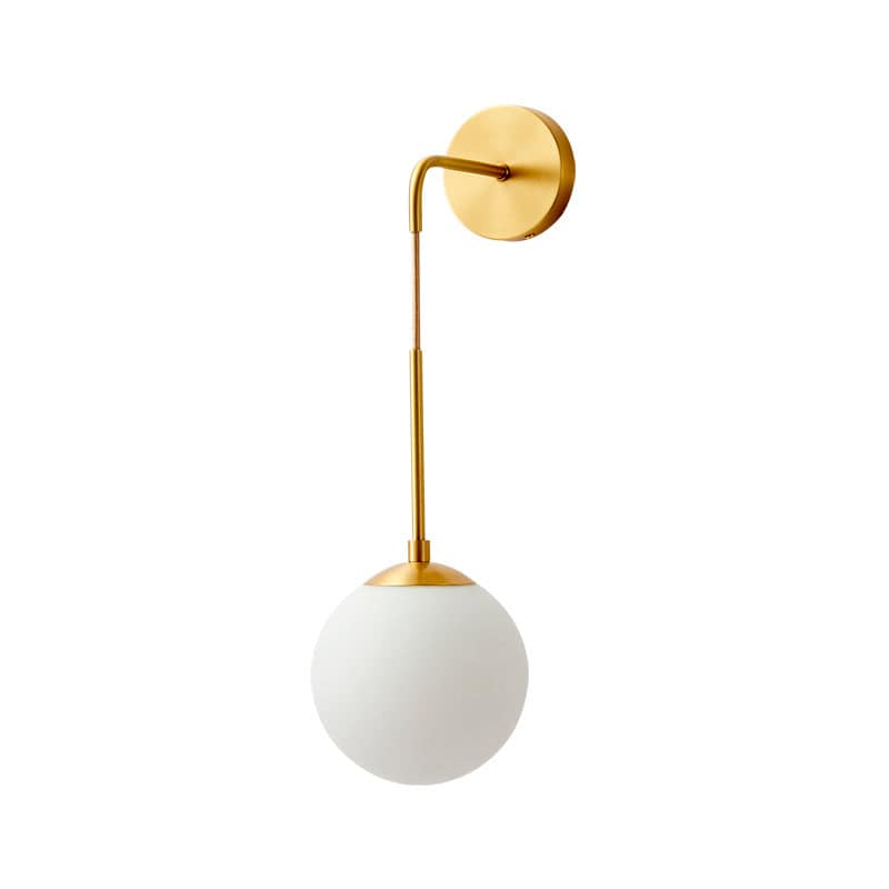 Frosted Glass Brass Wall Light - 234GBWL - Modefinity