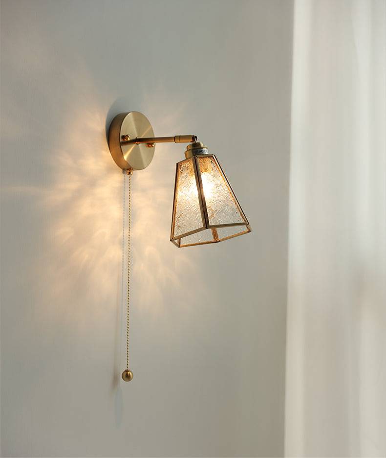 Glass Brass Wall Light - 204GBWL - Modefinity