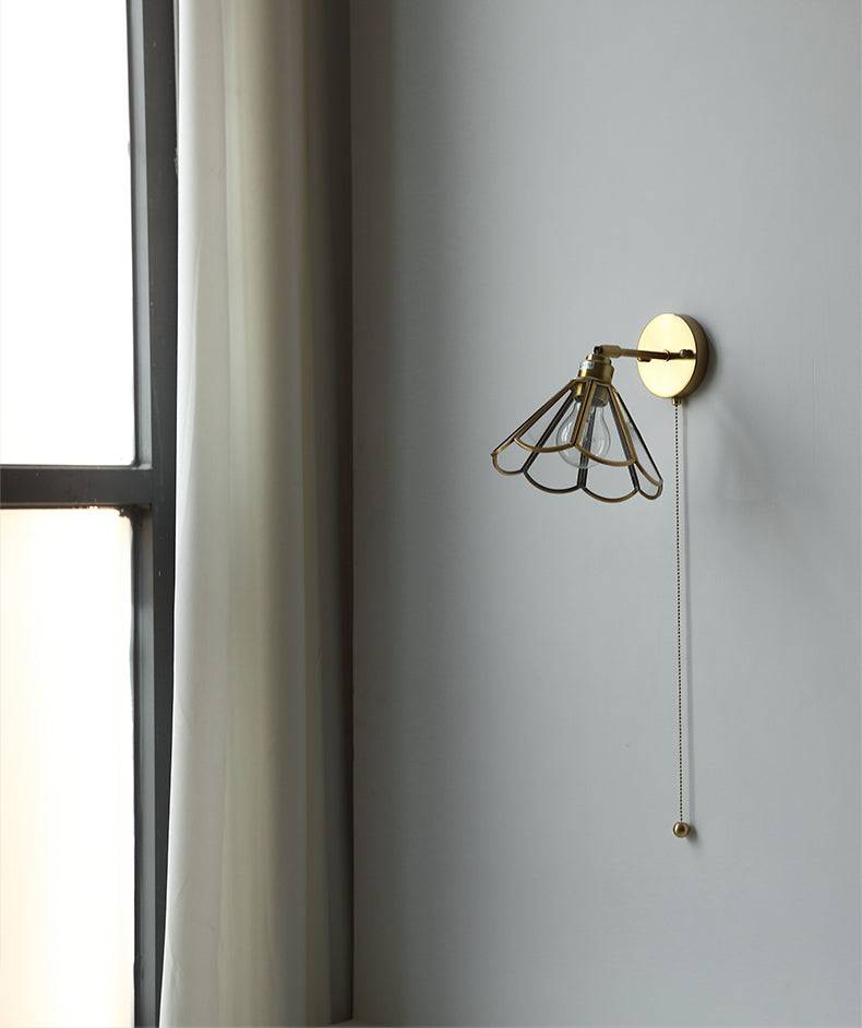 Glass Brass Wall Light - 212GBWL - Modefinity