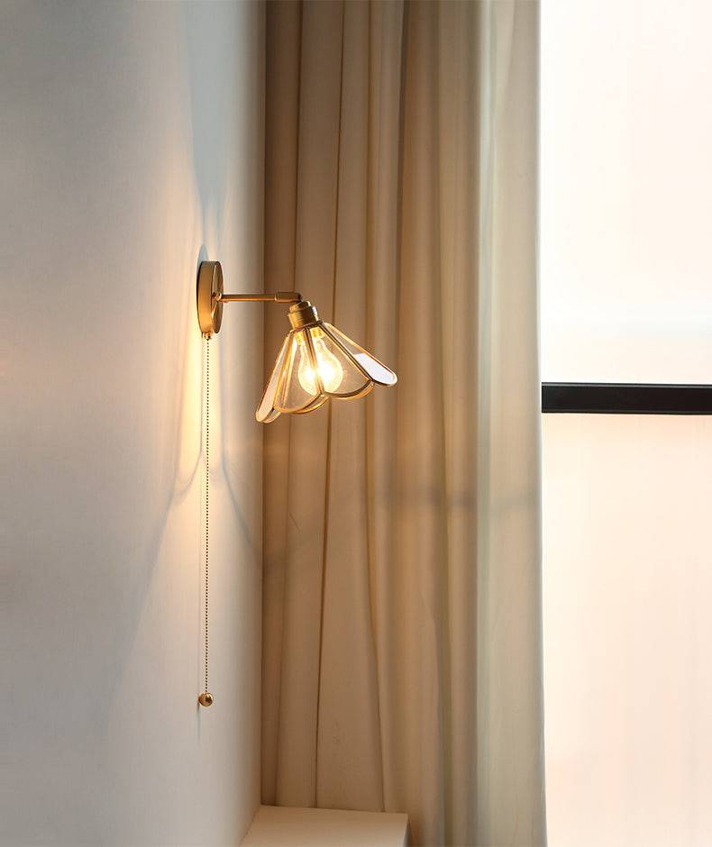 Glass Brass Wall Light - 212GBWL - Modefinity