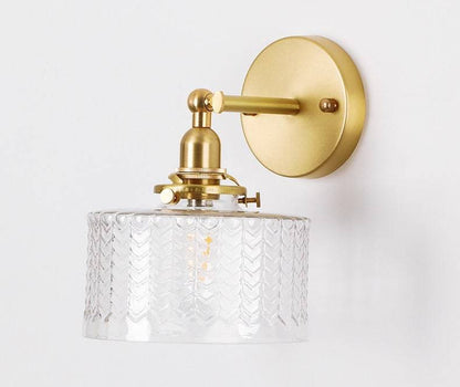 Glass Brass Wall Light - 221GBWL - Modefinity