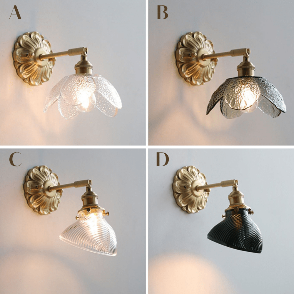 Glass Brass Wall Sconce Light - 231GBWL - Modefinity