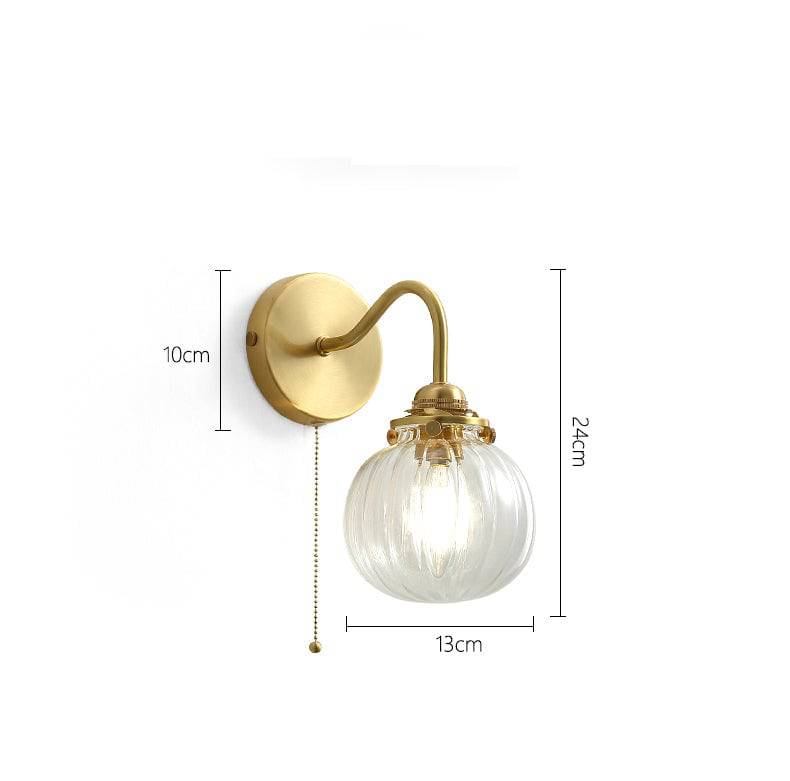 Glass Brass Wall Sconce Light - 239GBWL - Modefinity