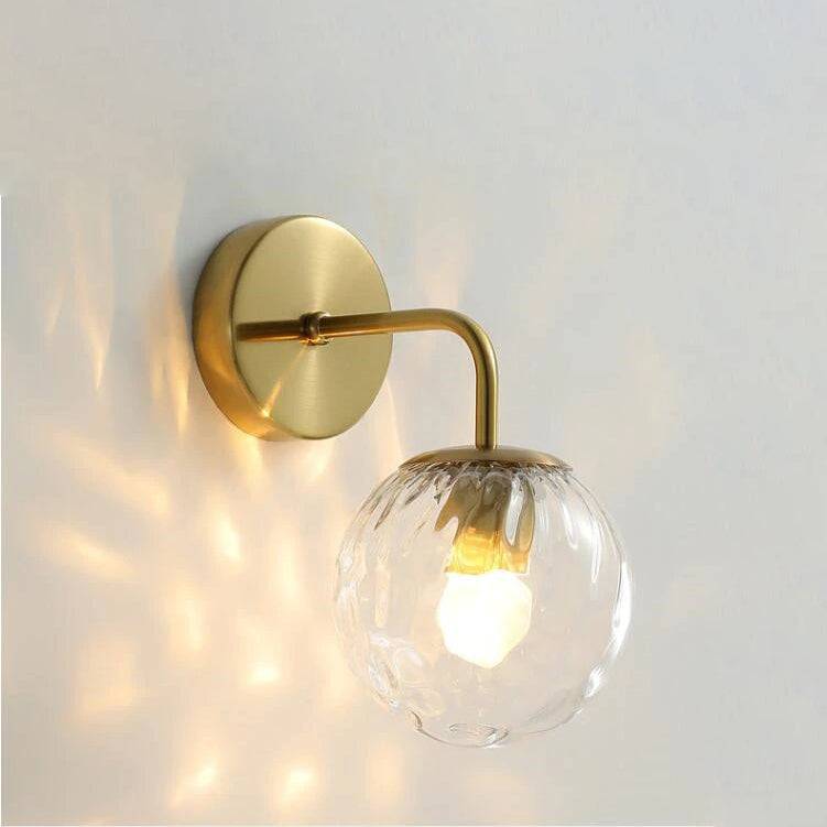 Glass Globe Black Brass Wall Light - 207GBWL - Modefinity