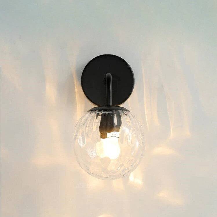 Glass Globe Black Brass Wall Light - 207GBWL - Modefinity