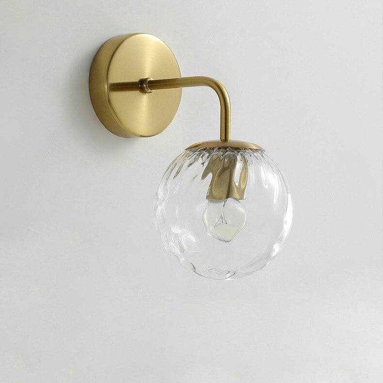 Glass Globe Black Brass Wall Light - 207GBWL - Modefinity