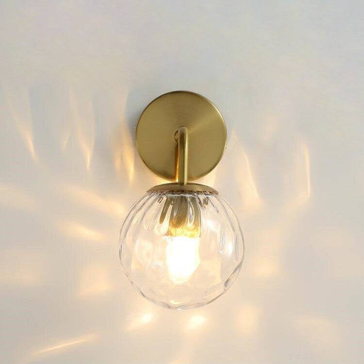 Glass Globe Black Brass Wall Light - 207GBWL - Modefinity