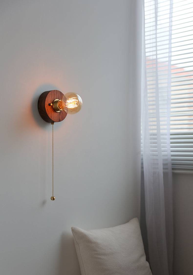 Glass Globe Wood Wall Light - 119WL - Modefinity