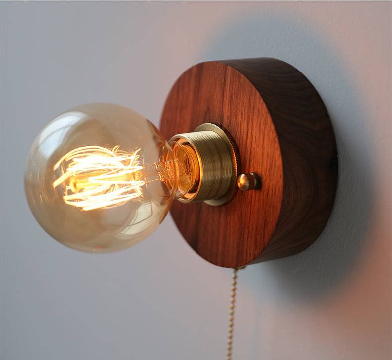 Glass Globe Wood Wall Light - 119WL - Modefinity