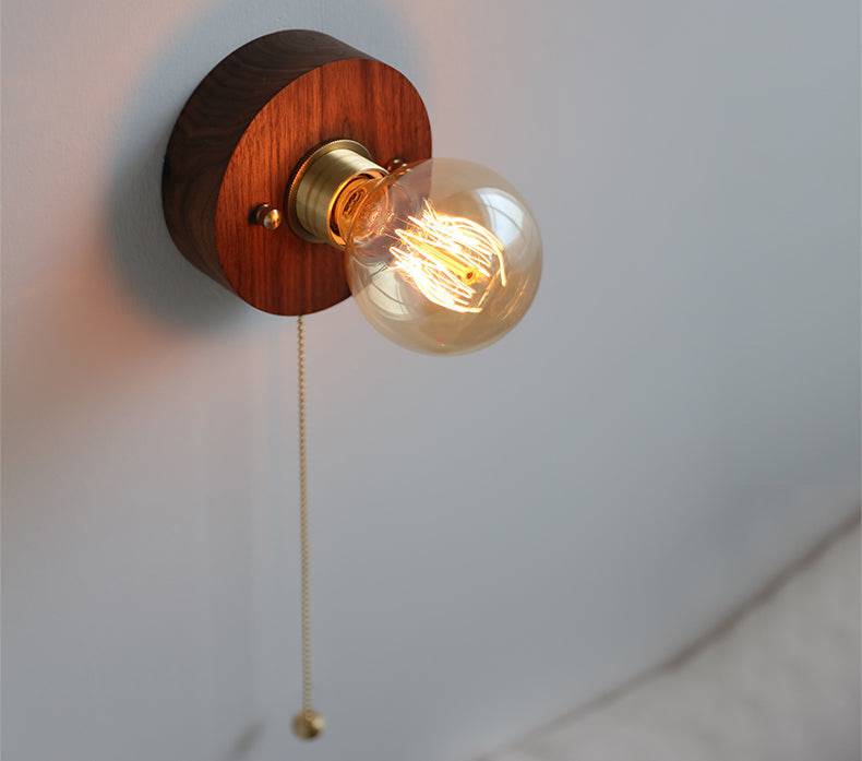 Glass Globe Wood Wall Light - 119WL - Modefinity