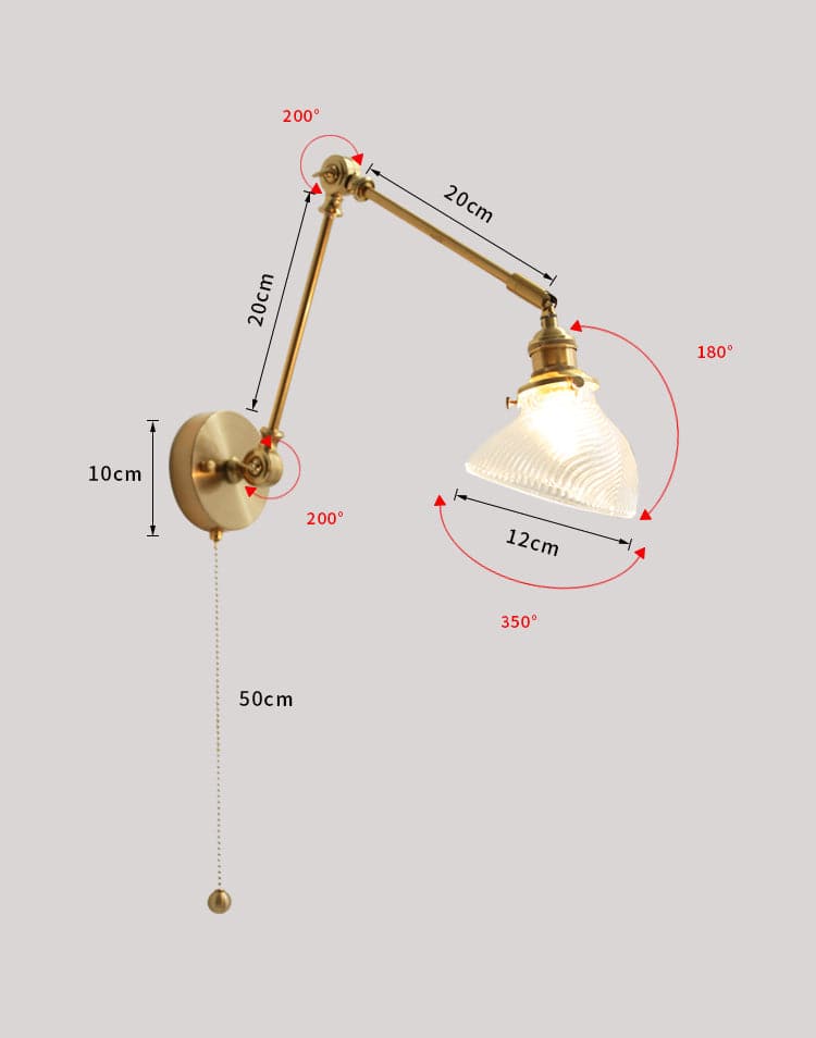 Glass Swing Arm Wall Light - 208SAL - Modefinity