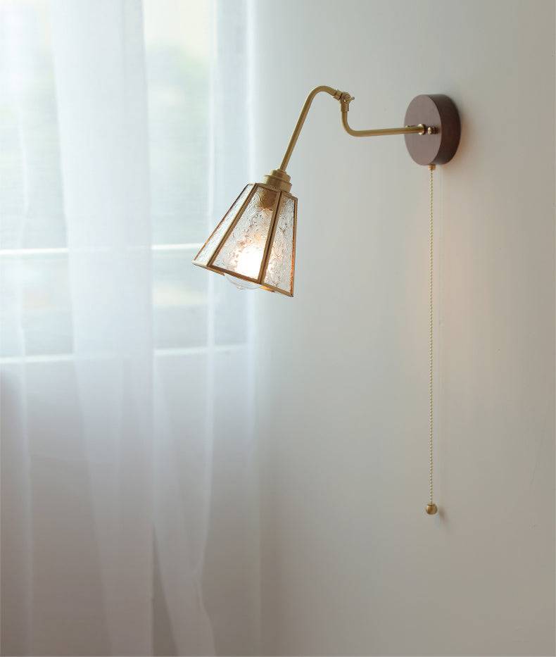 Glass Wall Light With Wood Plate - 101WL - Modefinity