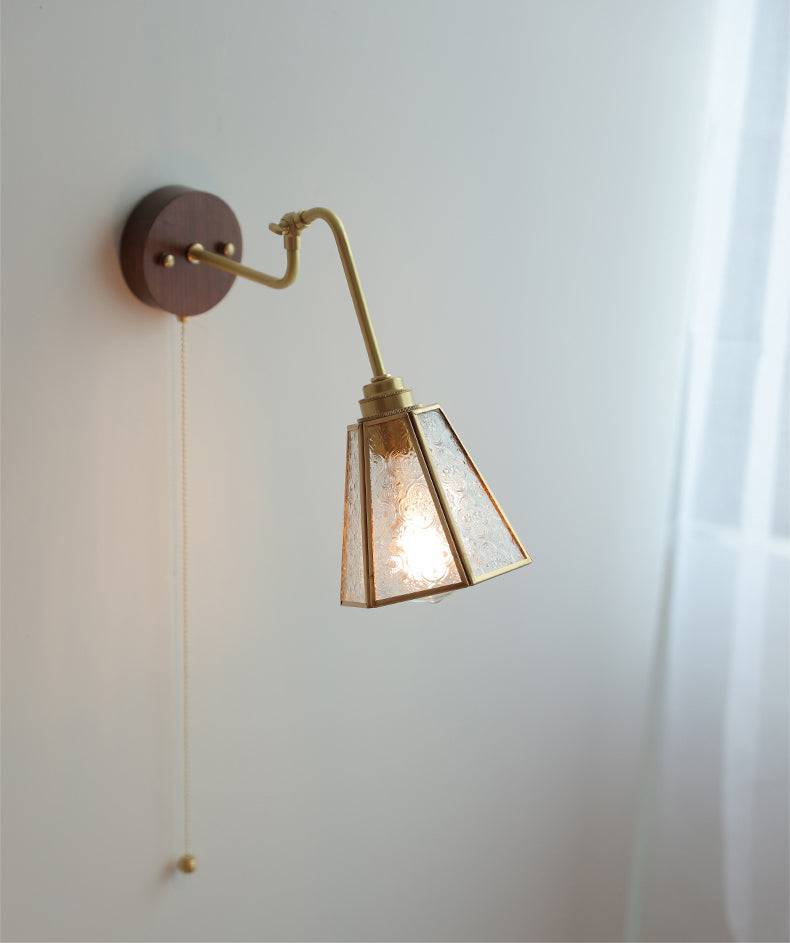 Glass Wall Light With Wood Plate - 101WL - Modefinity