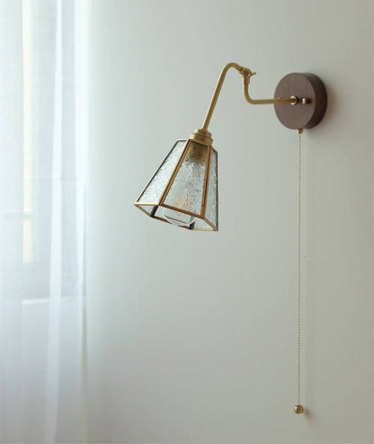 Glass Wall Light With Wood Plate - 101WL - Modefinity