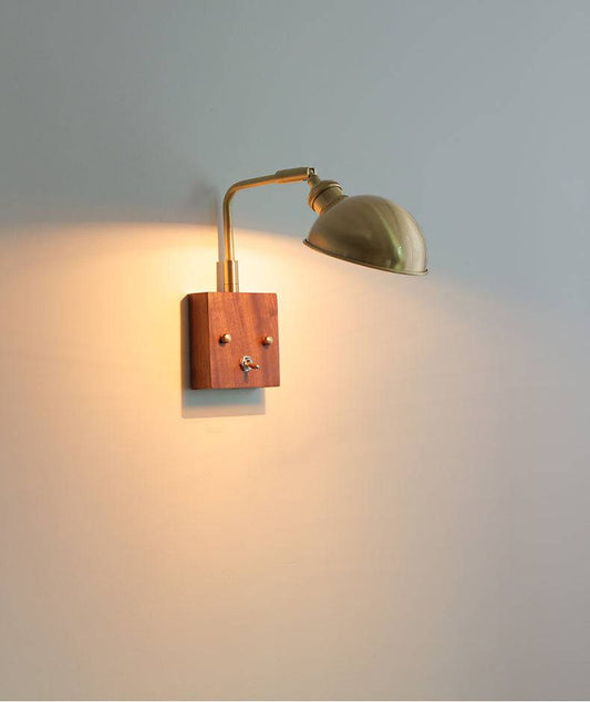 Glass Wall Light With Wood Plate - 105WL - Modefinity