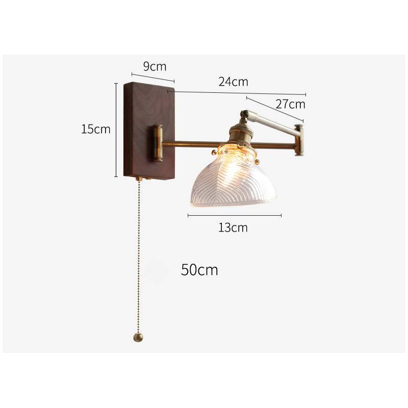 Glass Wall Light With Wood Plate - 106WL - Modefinity