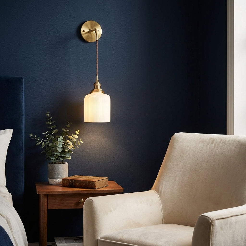 White Ceramic Wall Light - 203ST - Modefinity