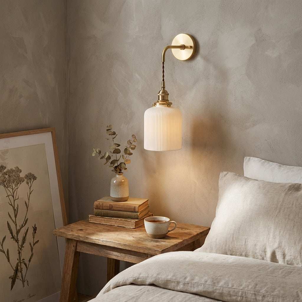 White Ceramic Wall Light - 203ST - Modefinity