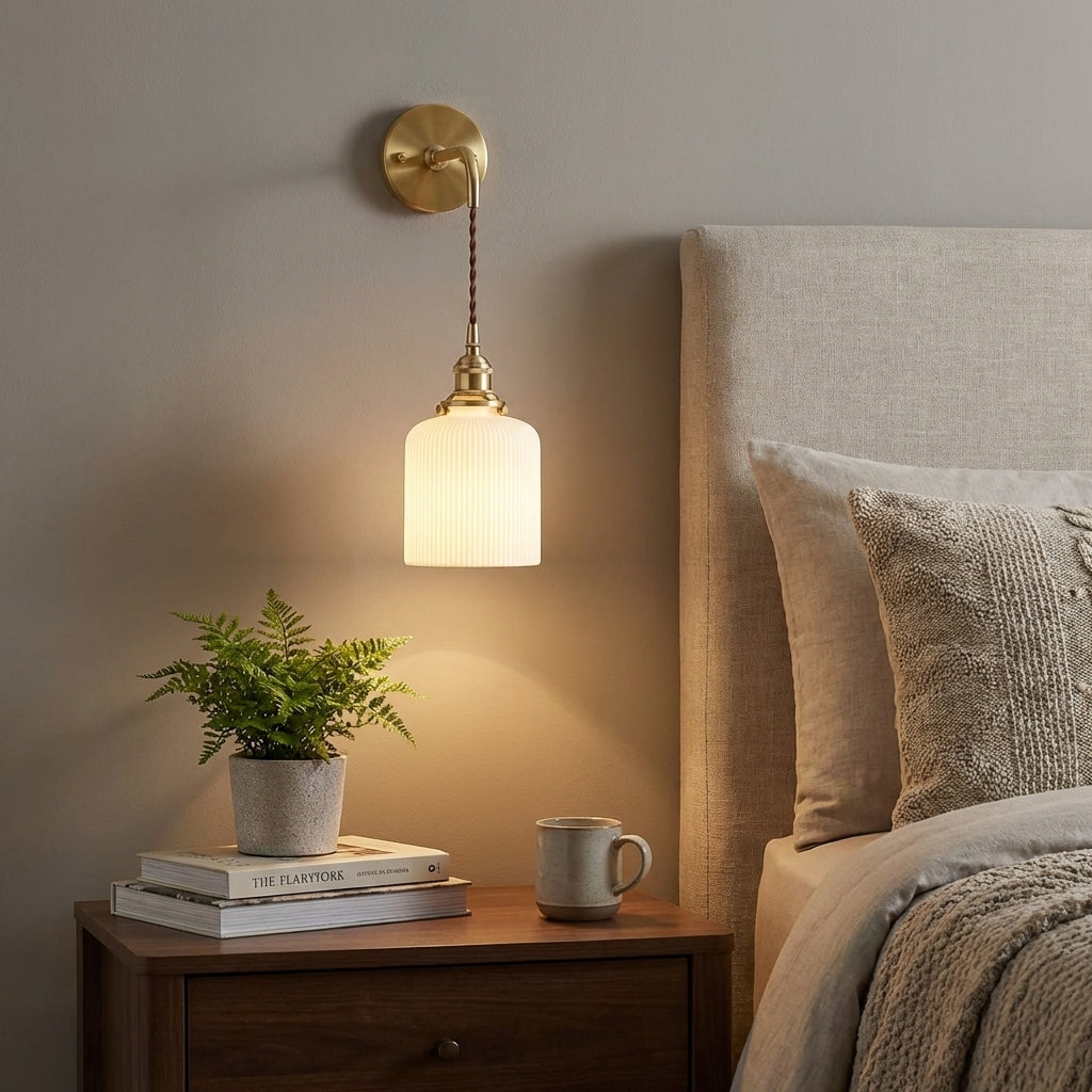 White Ceramic Wall Light - 203ST - Modefinity