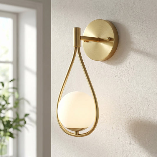 Gold Frosted Glass Wall Light - 208GWL - Modefinity