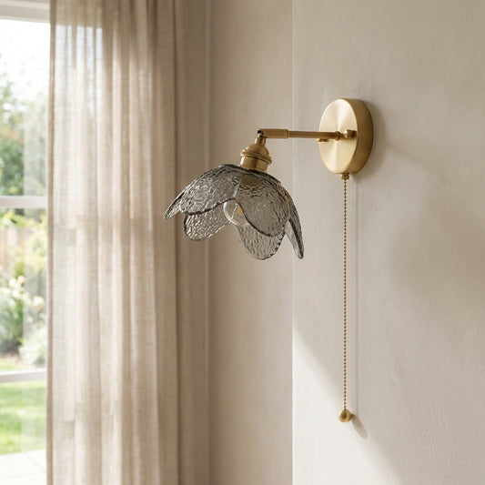Glass Brass Wall Sconce Light - 238GBWL - Modefinity