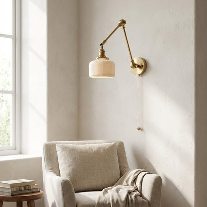 Swing Arm White Ceramic Wall Light - 220ST - Modefinity