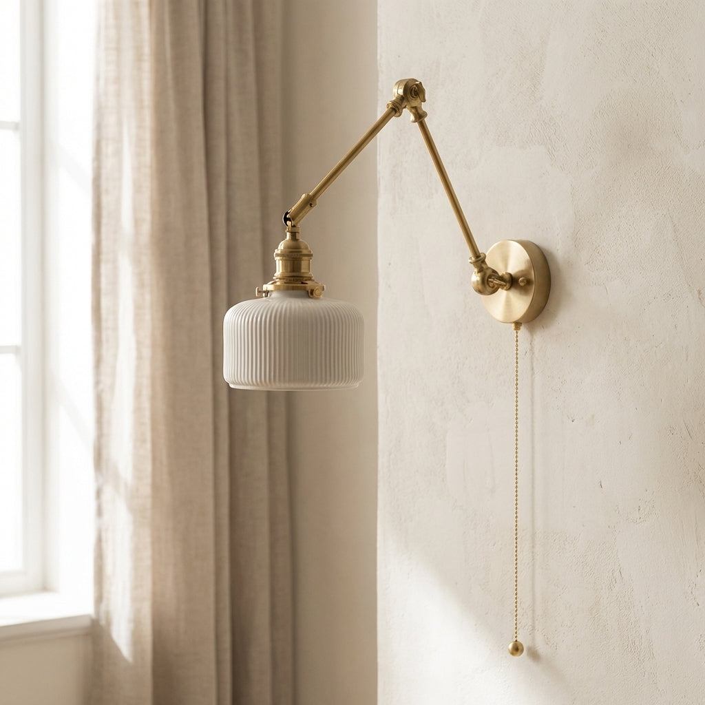 Swing Arm White Ceramic Wall Light - 220ST - Modefinity