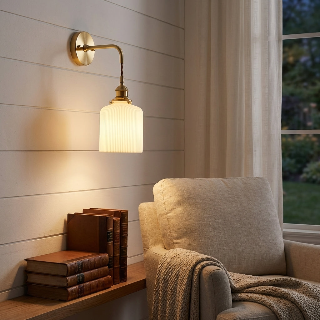 White Ceramic Wall Light - 203ST - Modefinity