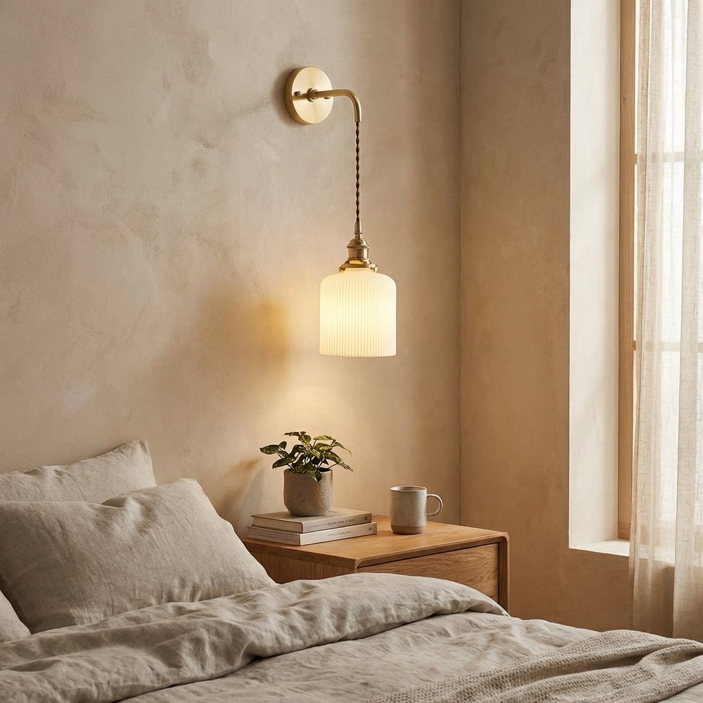 White Ceramic Wall Light - 203ST - Modefinity