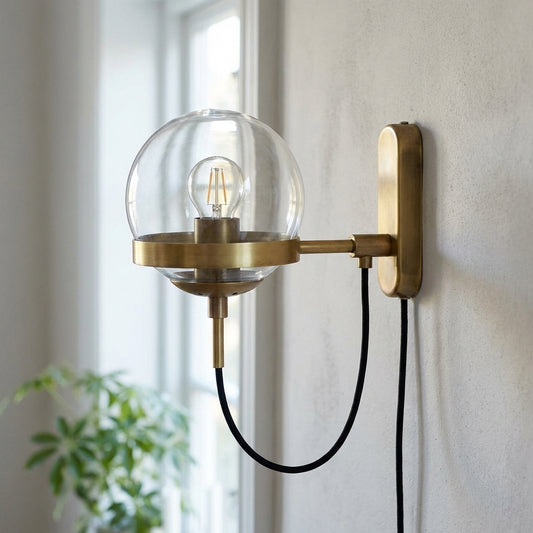 Gold Double Glass Wall Light - 206GWL - Modefinity