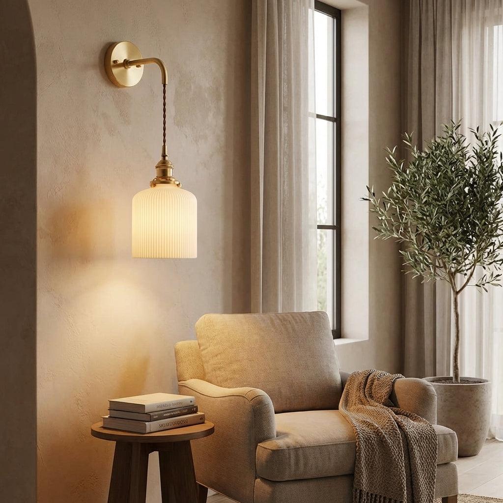 White Ceramic Wall Light - 203ST - Modefinity