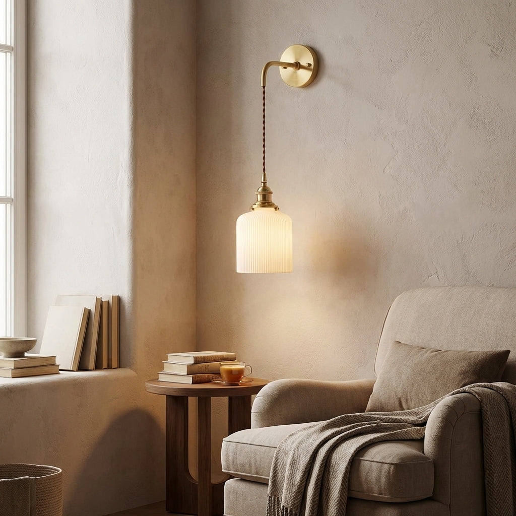 White Ceramic Wall Light - 203ST - Modefinity