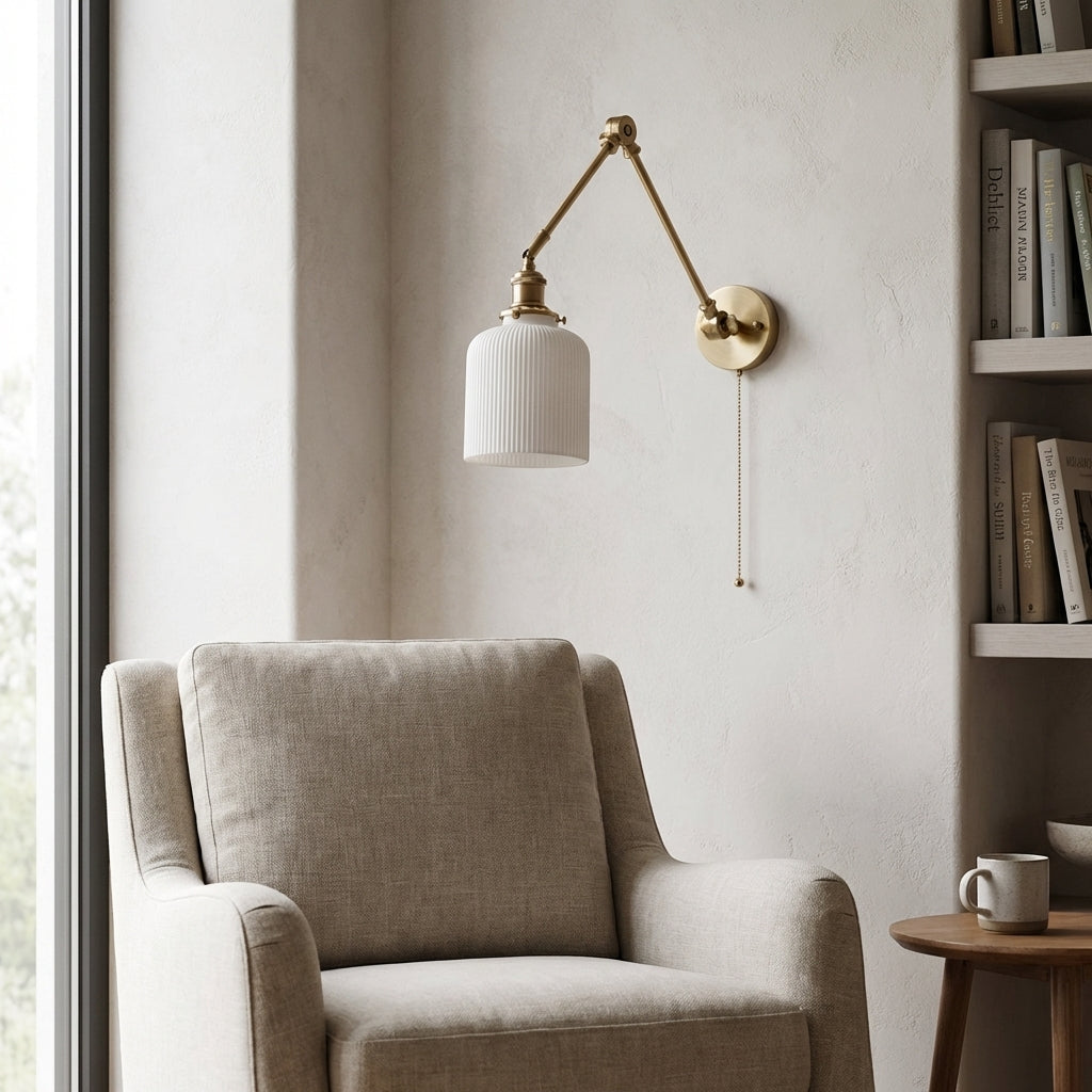 White Ceramic Wall Light - 213ST - Modefinity