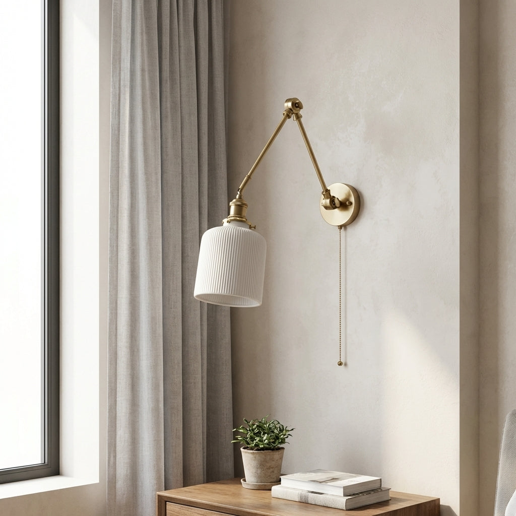 White Ceramic Wall Light - 213ST - Modefinity