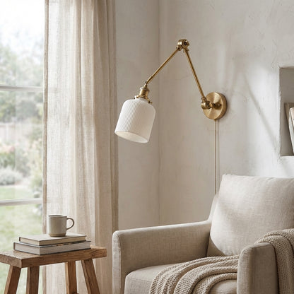White Ceramic Wall Light - 213ST - Modefinity