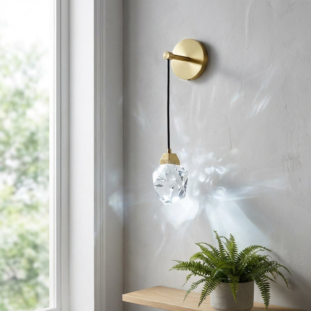 Crystal Brass Wall Light - 101CRL - Modefinity