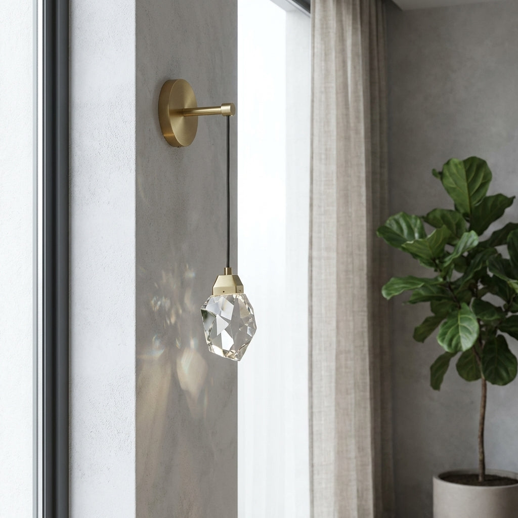 Crystal Brass Wall Light - 101CRL - Modefinity