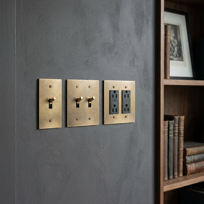 Vintage Brass Toggle Light Switches & Power Outlets – Complete Functional Set - Modefinity
