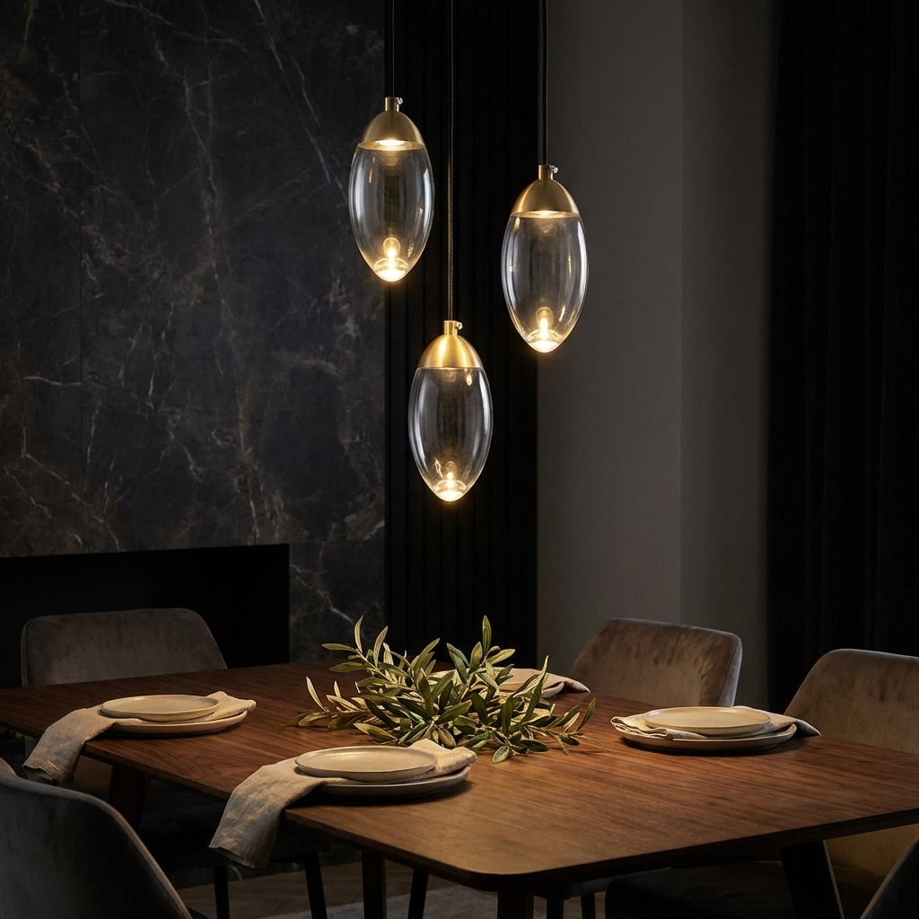 Egg-shape Brass Crystal Pendant Light - 102CL - Modefinity