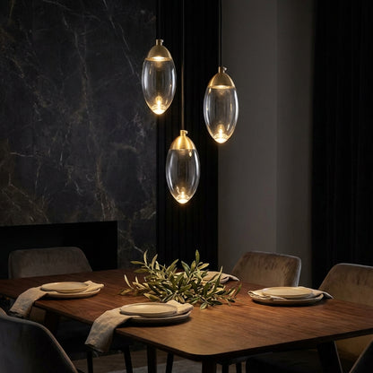 Egg-shape Brass Crystal Pendant Light - 102CL - Modefinity