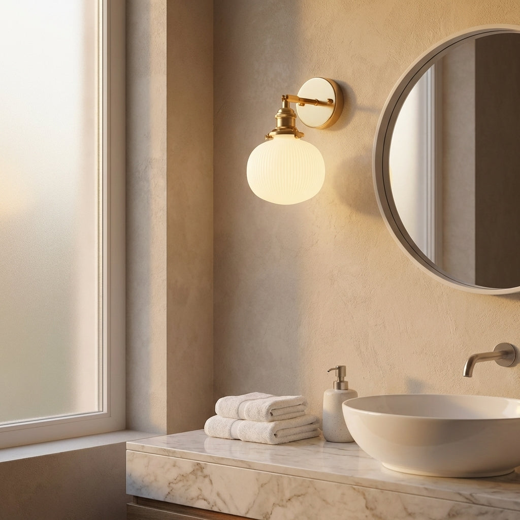 White Globe Ceramic Wall Light - 204ST - Modefinity