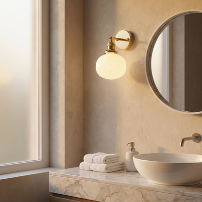 White Globe Ceramic Wall Light - 204ST - Modefinity
