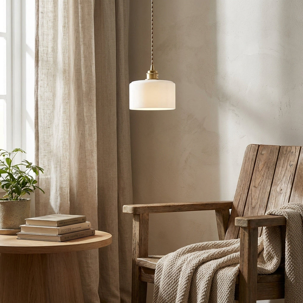 White Glass Pendant Light - 204GPL - Modefinity