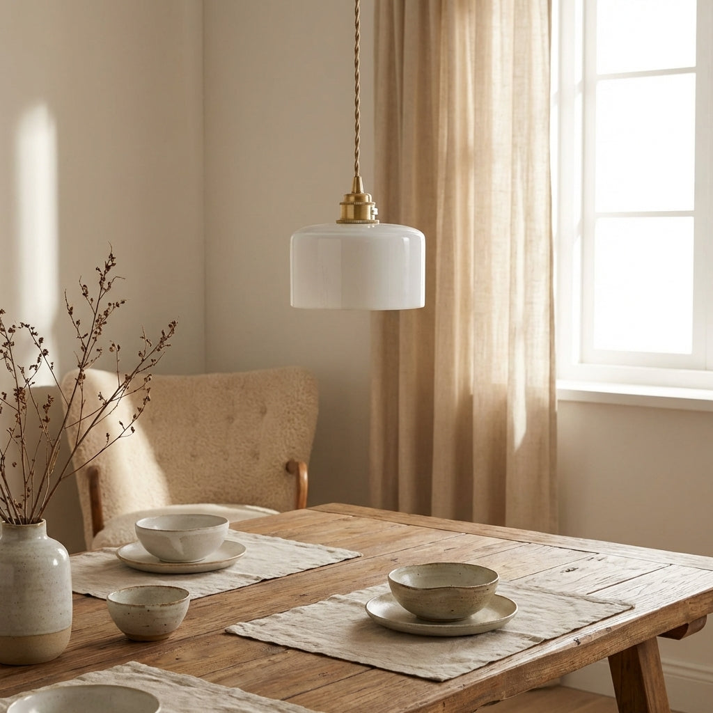 White Glass Pendant Light - 204GPL - Modefinity