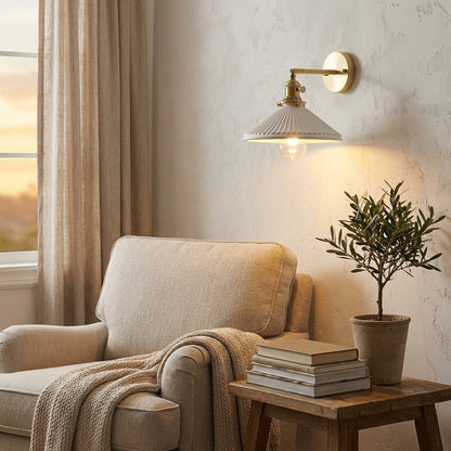 White Ceramic Wall Light - 207ST - Modefinity