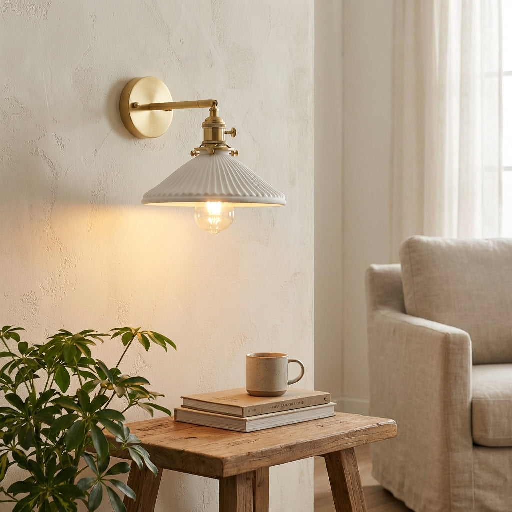 White Ceramic Wall Light - 207ST - Modefinity