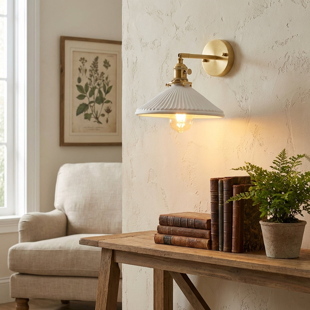 White Ceramic Wall Light - 207ST - Modefinity