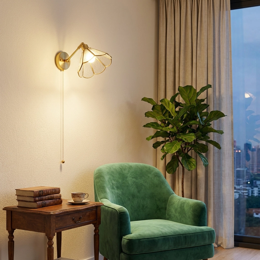 Glass Brass Wall Light - 211GBWL - Modefinity