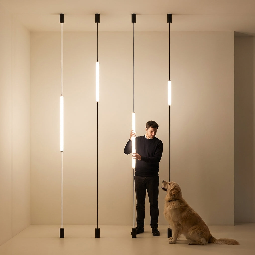 Architectural Floor Lamp — Floor-to-Ceiling LED Tube Light - Modefinity