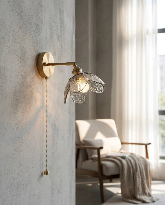 Flower Glass Plug In Wall Sconce Light - 225GBWL - Modefinity
